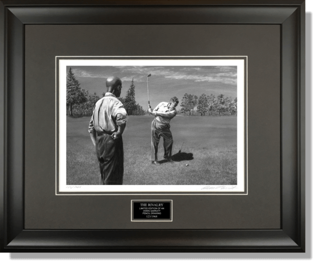 FORE - Golf pencil drawing by Owen Garratt framed