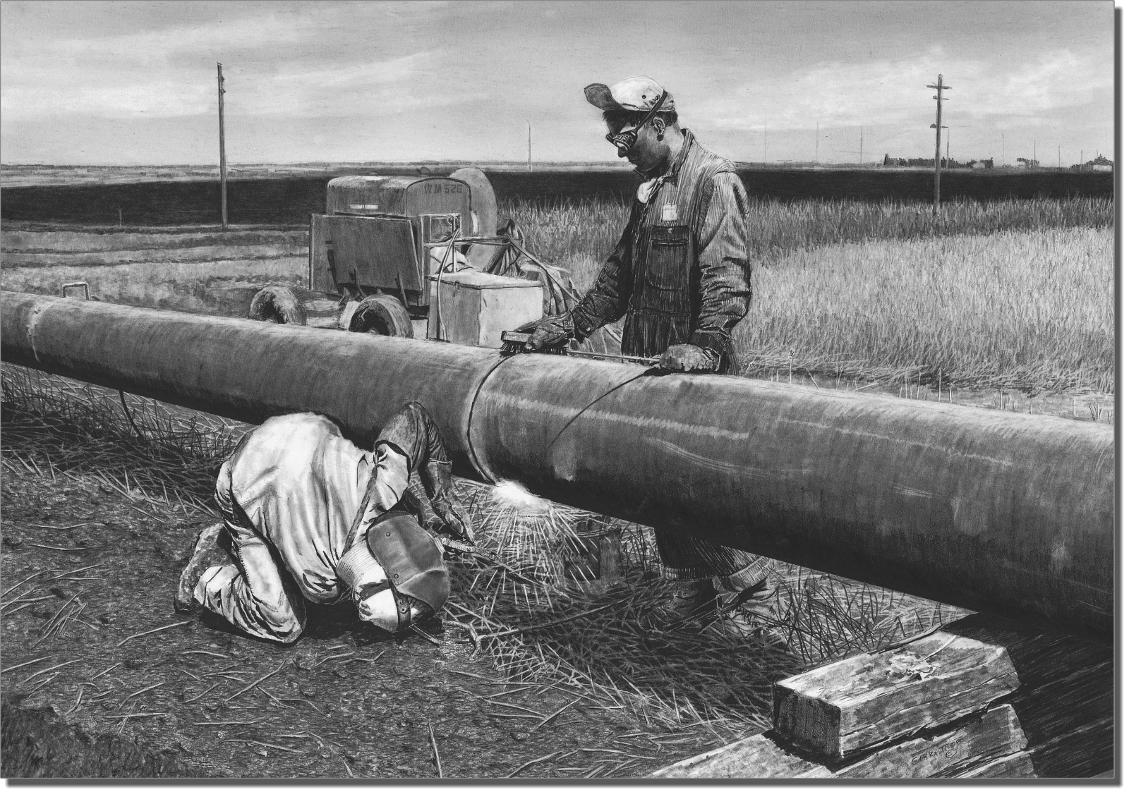 Seam Pipeline Drawing Owen Garratt Pencil Artist