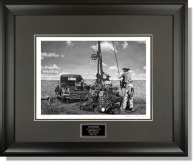 EXPERTISE - Oilfield Artwork pencil drawing by Owen Garratt