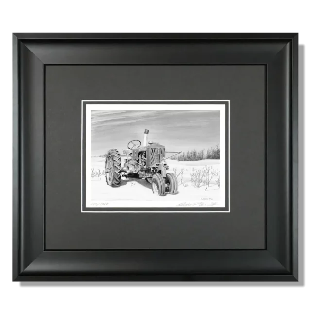STALWARD - farm art case tractor drawing by Owen Garratt framed mini print