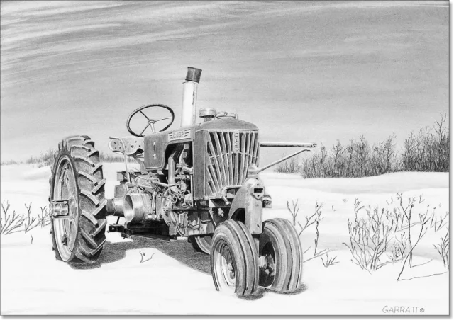 STALWARD - farm art case tractor drawing by Owen Garratt unframed mini print